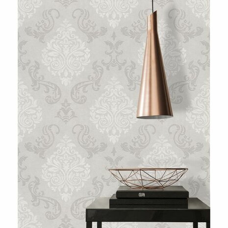 barok  soft taupe met glitters vinyl op vlies
