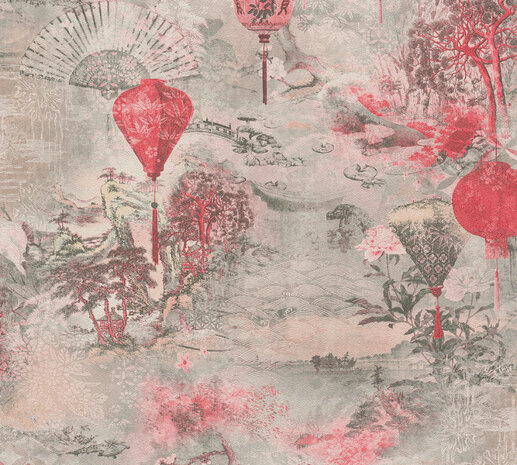 The Empress oriental lantern festival  vinyl op vlies 