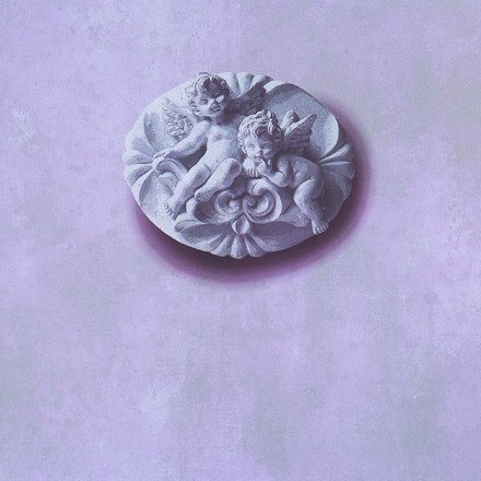 pakket 5 rol BN Essentially Yours 47543 roze beton met romantische engeltjes vinyl op vlies