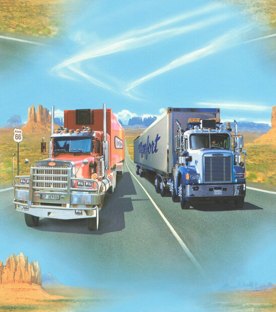 vracht wagens  behang 