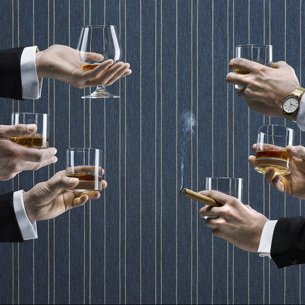 BN Wallcoverings Neo Royal by Marcel Wanders 218612  blauw licht blauwvinyl op vlies