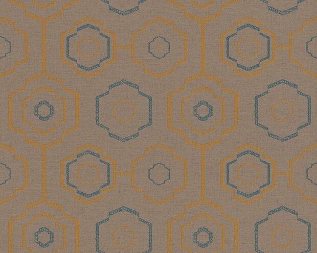 ethnic origin retro taupe oker petrol vlies