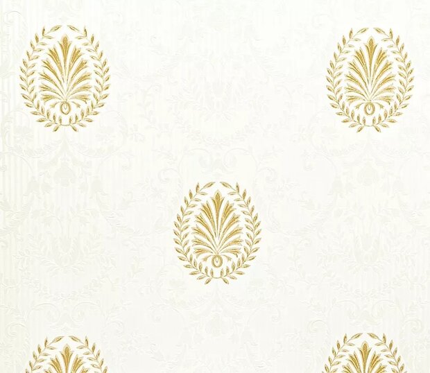 Eijffinger Westminster 320126 wit goud princess mathilde bonaparte glans vinyl empire1