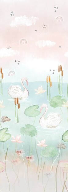 Behangexpresse Kate &amp; Andy Swan Pond Pink Fotobehang INK7454