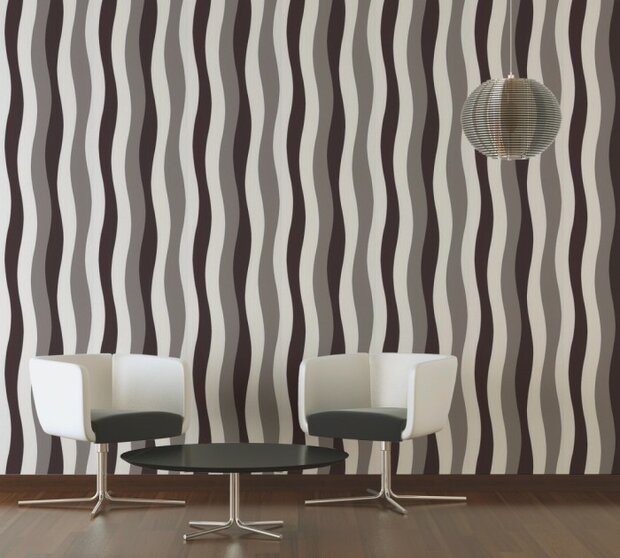 trebdy taupe creme choco waves vinyl op vlies