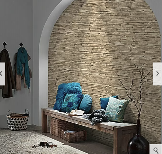 beige creme steen vinyl. op vlies