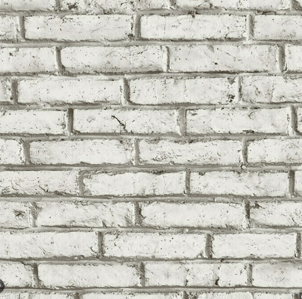off white grijs bakstenen cottage vinyl vlies behang
