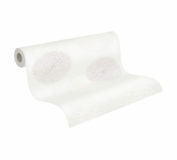 A.S. CR&Eacute;ATION Vliesbehang 93791-2 Casual Living wit taupe glittertje