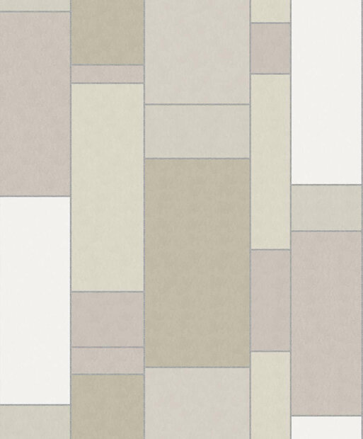 Seabrook Mondrian De Stijl Wallpaper - Soft Sage &amp; Silver vlies  by KT Exclusive 1