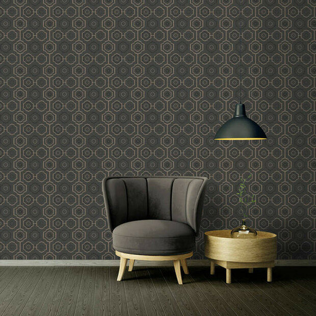 AS Creation Ethnic Origin 37177-4 | 371774 - Zwart / Goud