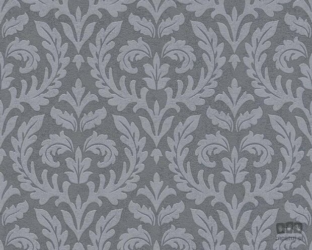 grijs relief barok vinyl op vlies