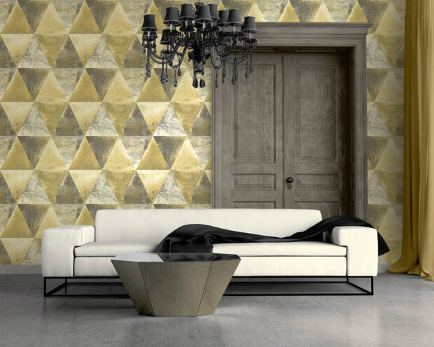 Dutch Wallcoverings Hexagone L625-02  dubai metallic gold