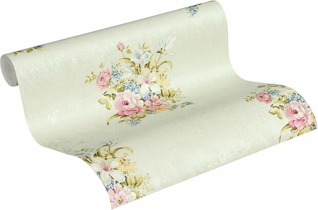 romantic flower glansvinyl op vlies