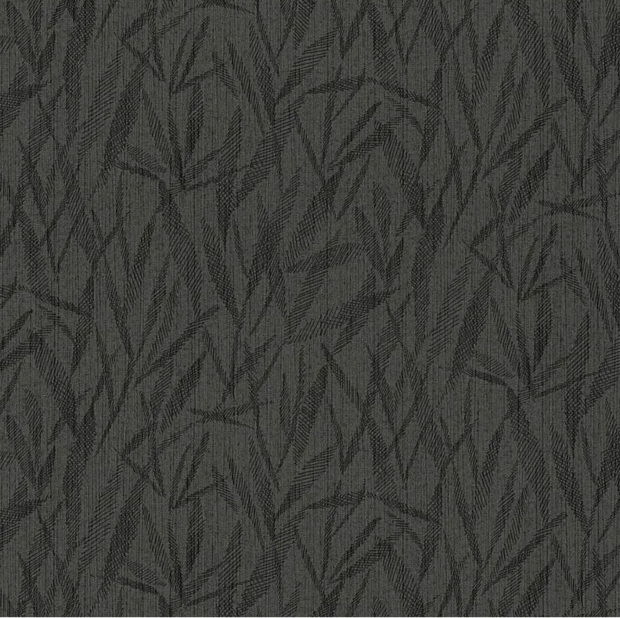 zwart antraciet leaves hotel chic  vinyl op vlies