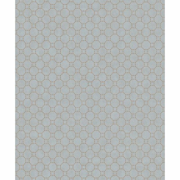 grafisch hotelchic  ijsblauw brons vinyl op vlies