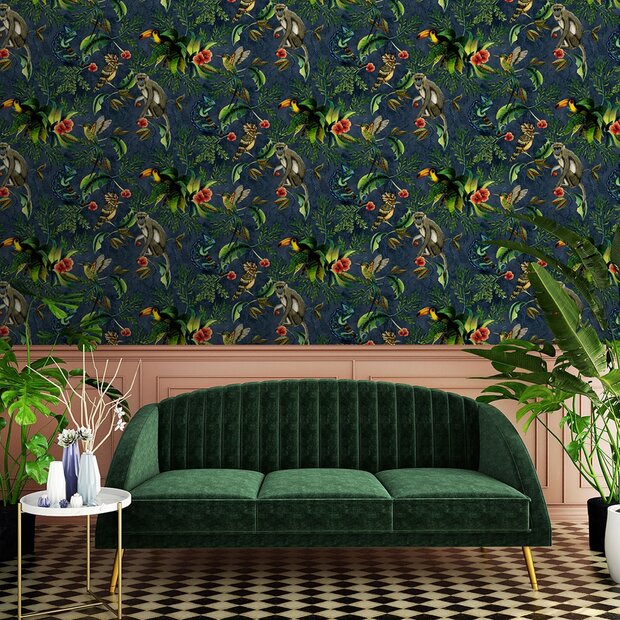 royal bleu zoo vinyl op vlies midbec