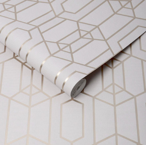 grafisch rose gold  /soft pink licht gestructureerd    vlies