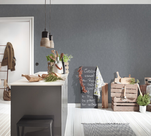 A.S. CR&Eacute;ATION Vliesbehang betonlook midden grijs 