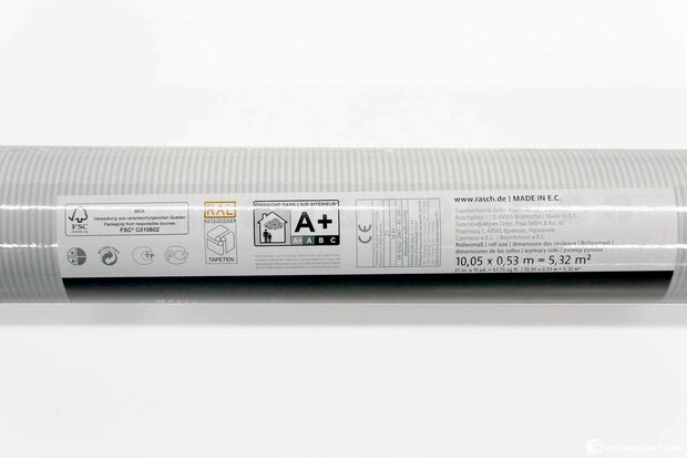 Rasch Sophia 710243 wit/zacht grijs small french lines vlies