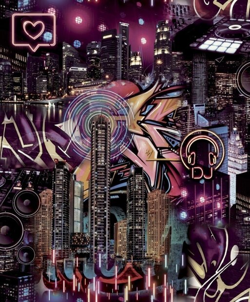 big city graffiti  vlies 