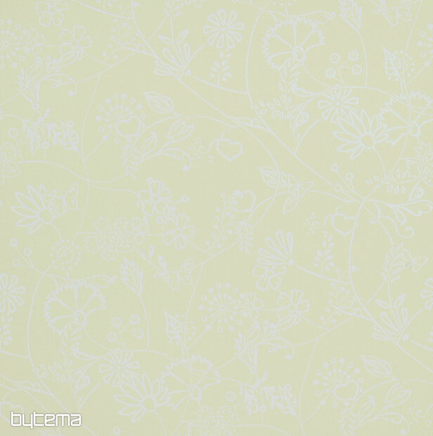 pastel geel  bloemen vlies 