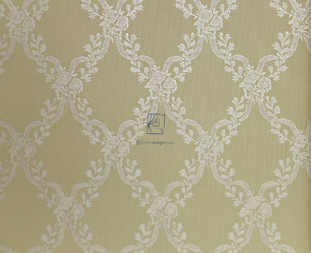 Eijffinger Trianon 320204 zwaar italiaans relief  vinyl vanille Sophie van Beieren salon hoffburg 1