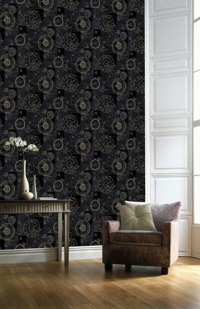 timeless black  trendy stevig papier behang
