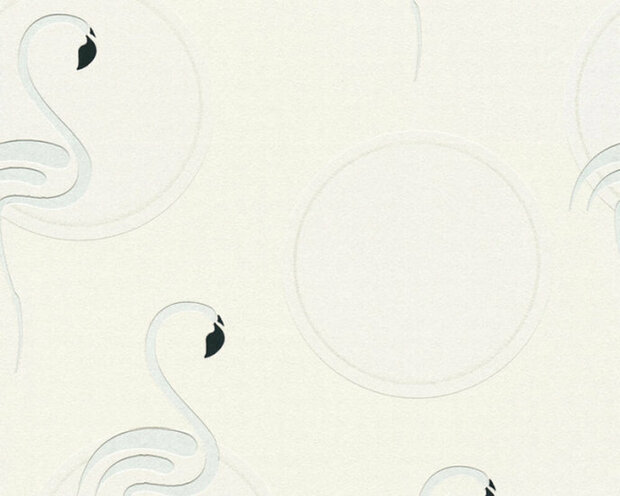 wit zilver flamingo vlies