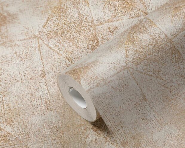 dubai hotelchique goud metalic creme grafisch vlies  dubbelbreed 1.06 meter vlies