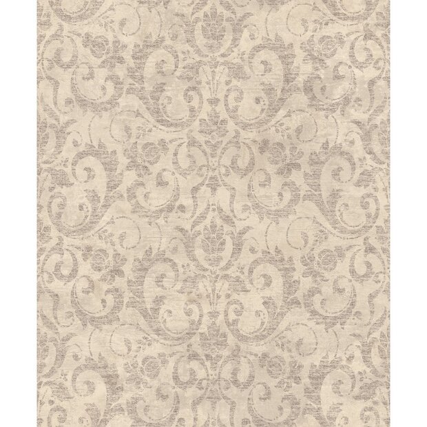 taupe/soft pink  damask  vinyl op vlies ecodeco