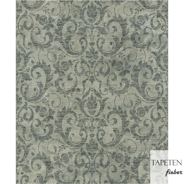 green  damask  vinyl op vlies ecodeco