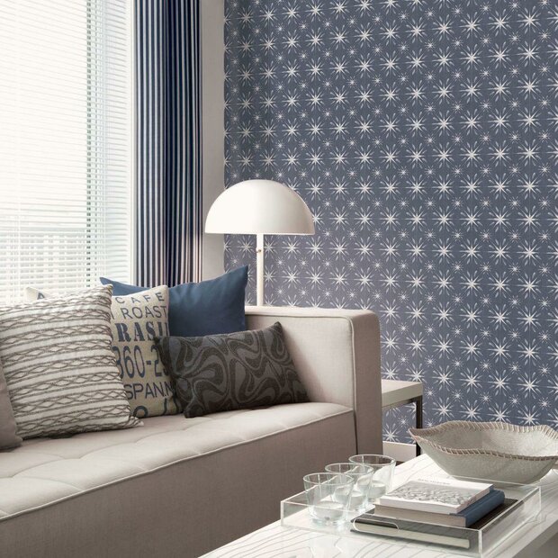 blauw dipdye starburst scandi  vlies