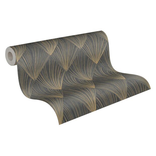 Living Walls Metropolitan Stories 2 behang Ava New York 37864-4 zwart /antraciet /goud art deco