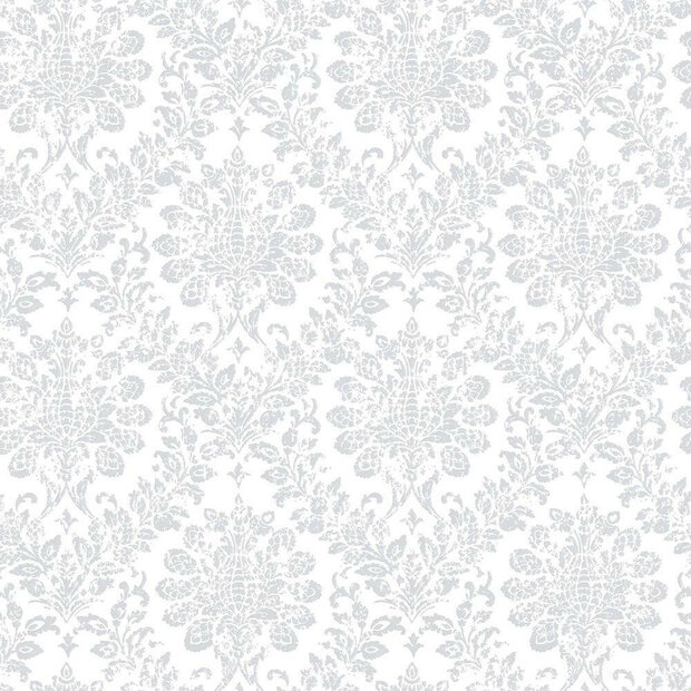grijs op wit barok  zacht glans vlies 