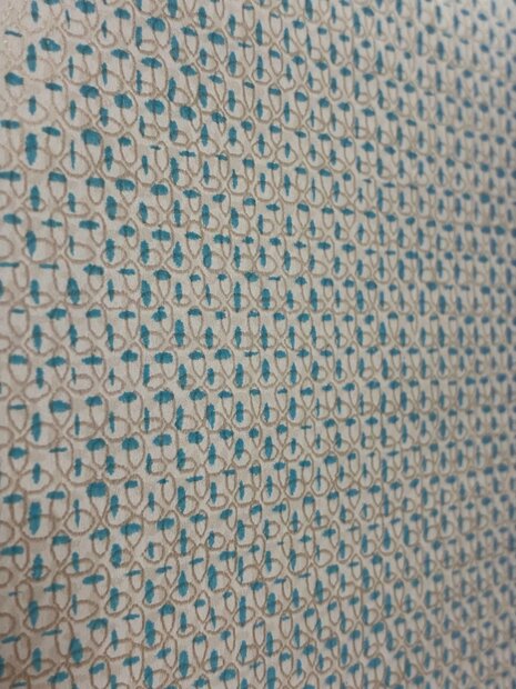 linnenweefsel beige touch of turquoiset vlies