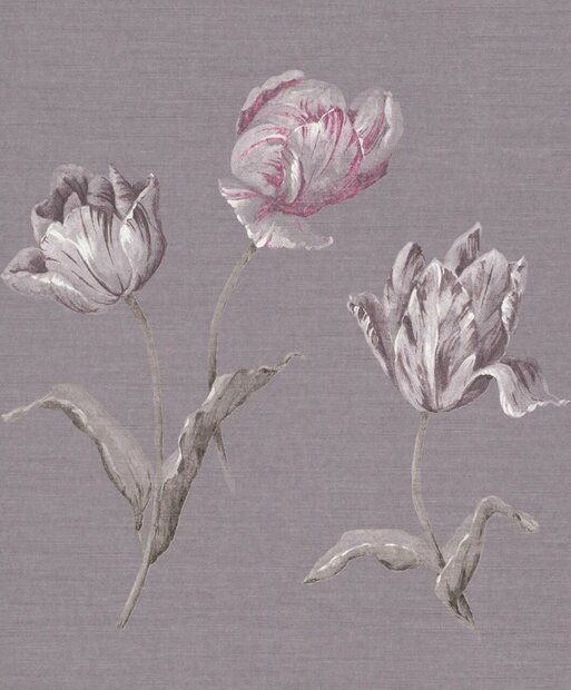 paars purple grijs big  tulips  vlies