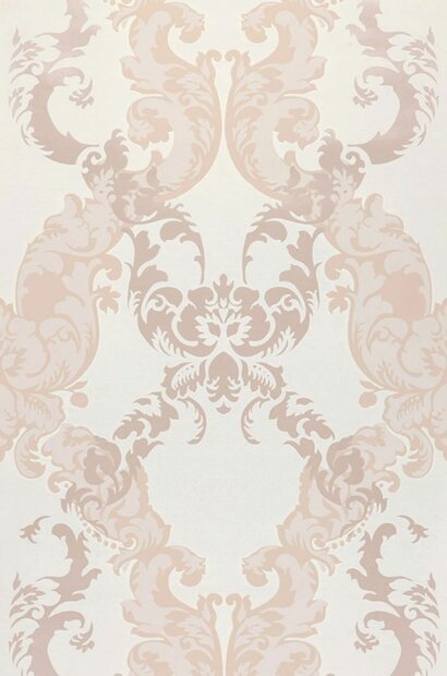 Ch&acirc;teau de Vincennes baroque salmon pink soft metallic relief vlies