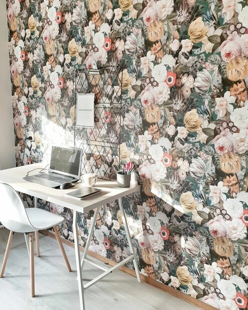 beau multi colourgroen romance  vlies