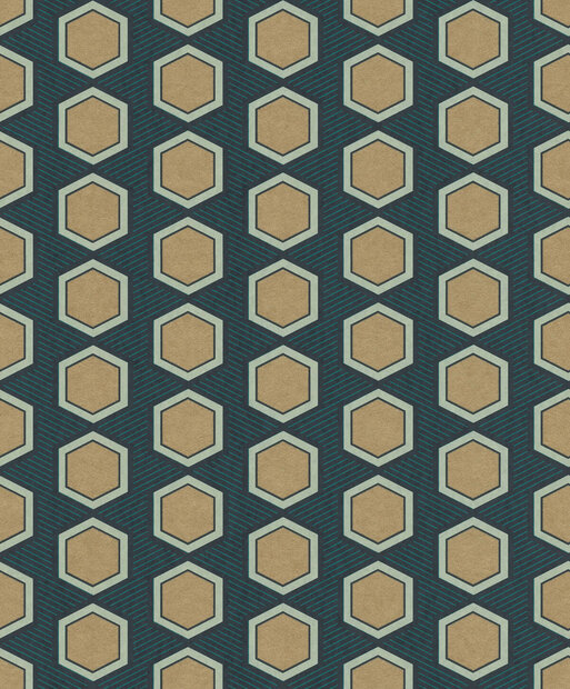 Rasch Emil en Hugo blauw groen goud grafisch 297842