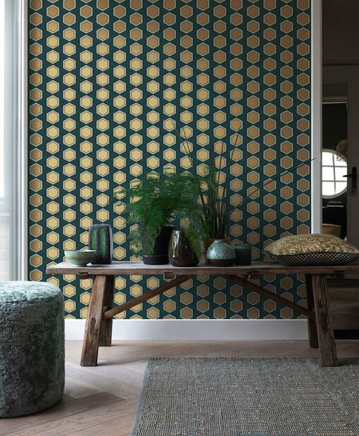 Rasch Emil en Hugo blauw groen goud grafisch 297842