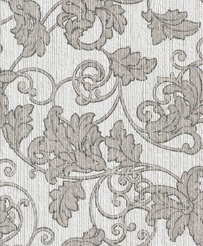  VERSAILLES GREY FLORAL RANKEN  PAPIER GAREN WEEFSEL OP HOOGWAARDIG VLIES BEHANG Vicomtesse de Noailles