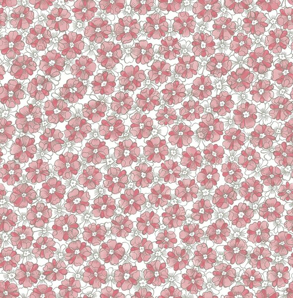  MODERN PINK & WHITE SKETCHED FLORAL FLOWERS VLIES
