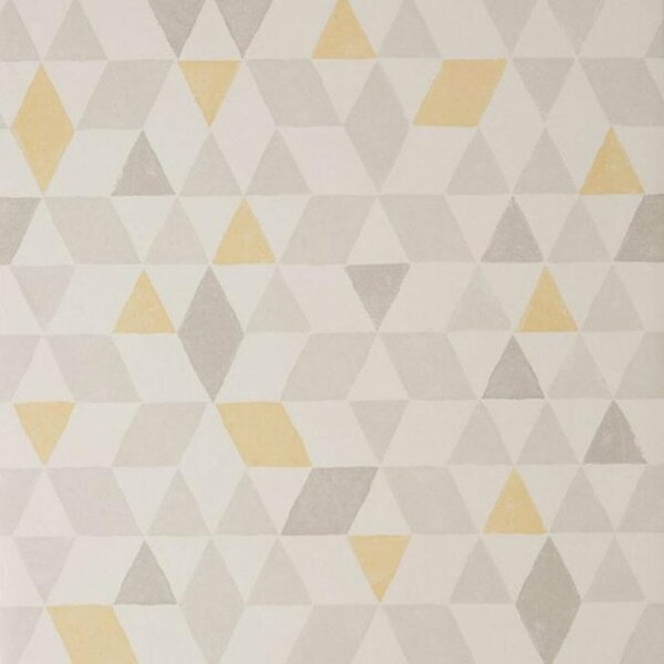 Scandi Triangle Geometric Wallpaper Yellow White Grey Paste Wall Colours pakket 10 rol