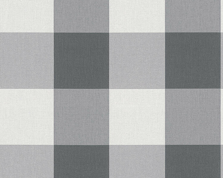 riviera  maisson style  linnenweefsel grey ruiten  vinyl op vlies