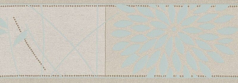 vinyl rand A.S. Cr&eacute;ation 6353-27 Borders, Flowers Beige and Turquoise