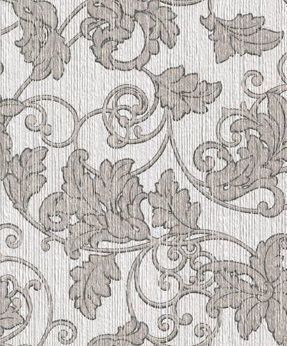  VERSAILLES GREY FLORAL RANKEN  PAPIER GAREN WEEFSEL OP HOOGWAARDIG VLIES BEHANG Vicomtesse de Noailles
