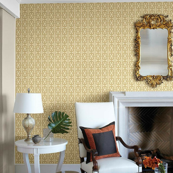 Art Deco empress soft glow gold met beige vlies
