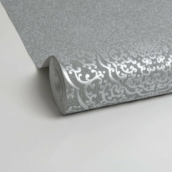 Prinses Fawzia van Egypte  Ras Al-Teen palace zilver op zilver mandala  met diamond dust glitter luxe vlies PAKKET 10 ROL