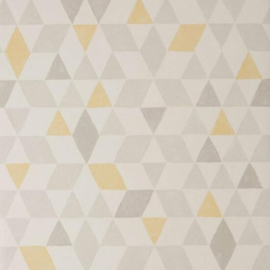 Scandi Triangle Geometric Wallpaper Yellow White Grey Paste Wall Colours