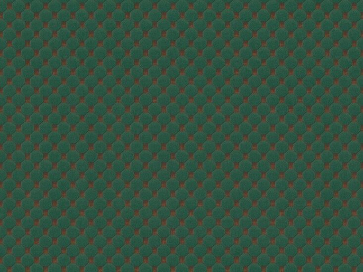 art deco geometrisch  brons groen relief dots oogst als velours vinyl op vlies